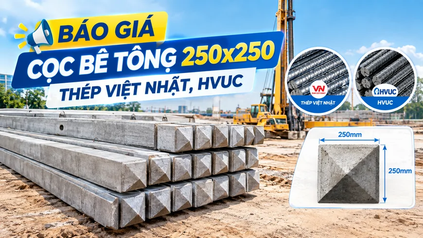 Báo giá cọc bê tông 250x250