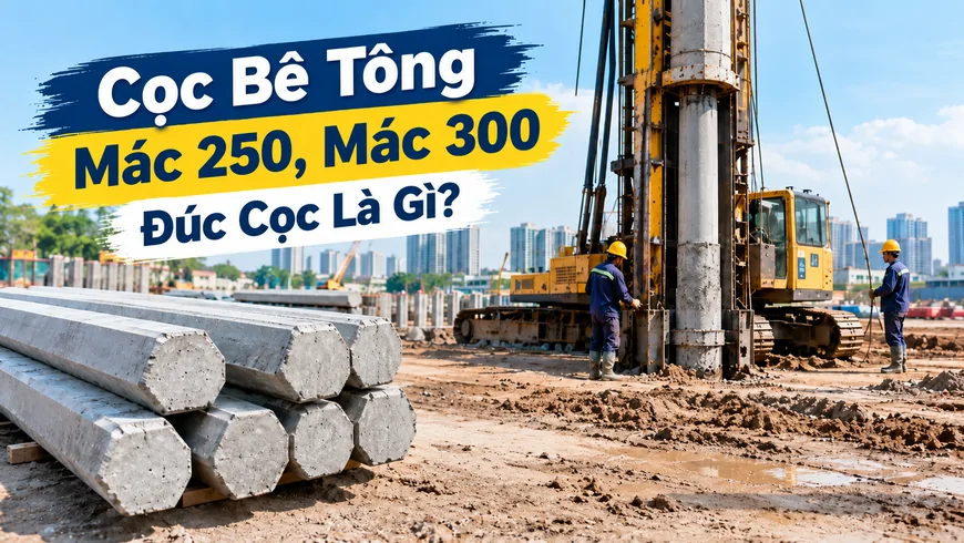 Ảnh: Thumbnail cọc bê tông mác 250 và 300 là gì