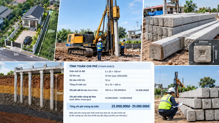 Các chi phí dự toán khi ép cọc nhà cấp 4