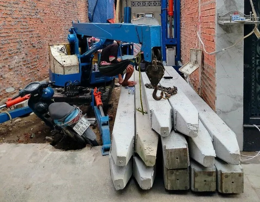 Phương pháp ép cọc bê tông bằng robot