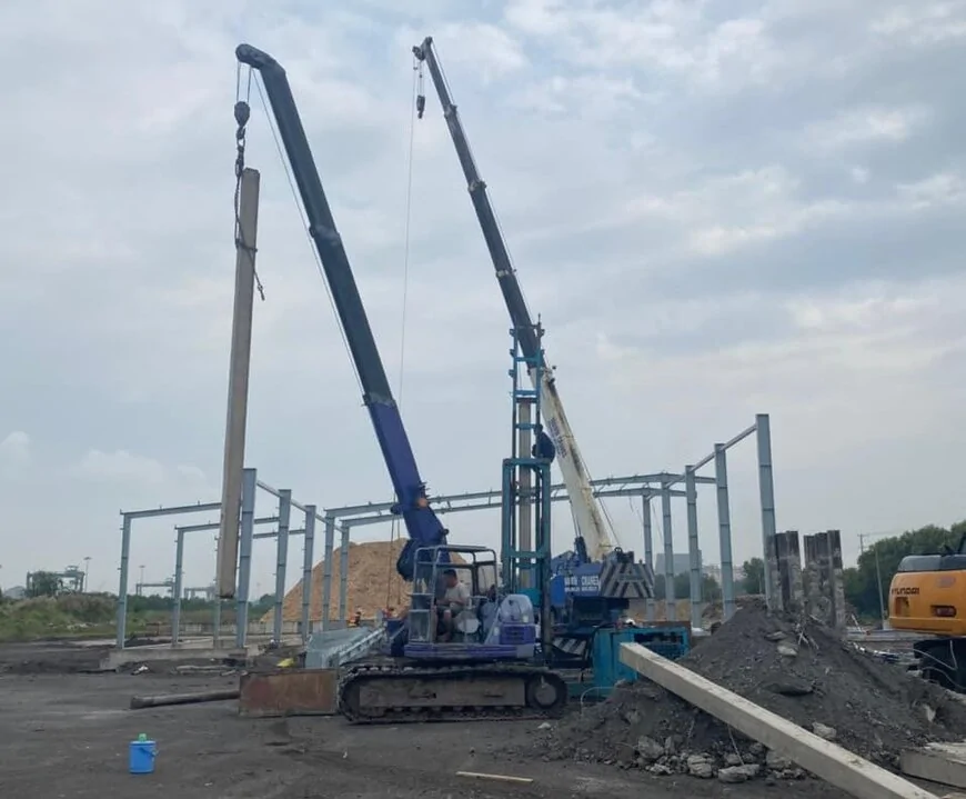 Ép cọc bê tông cho các công trình công nghiệp và phúc lợi xã hội