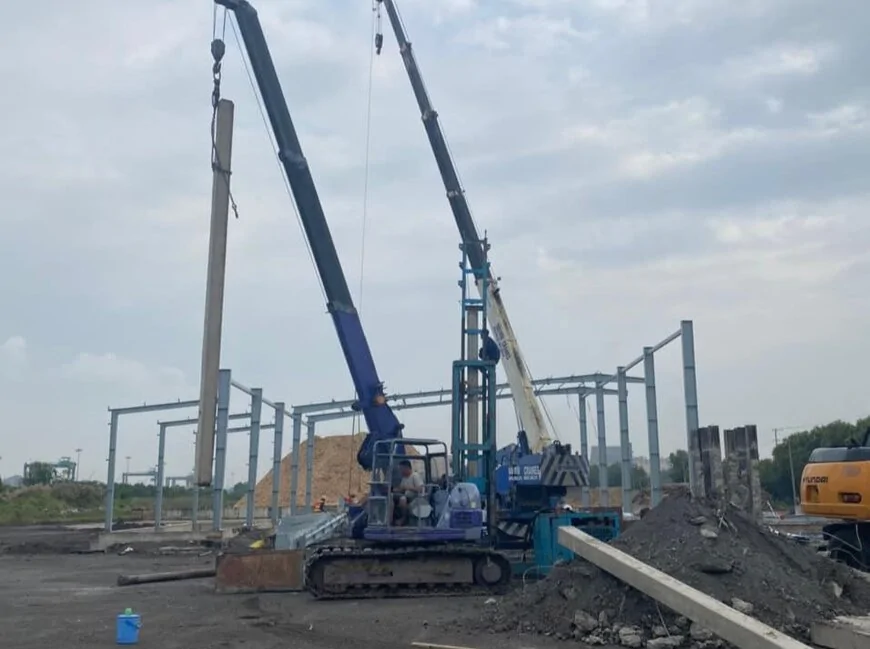 Ép cọc bê tông cho các công trình công nghiệp