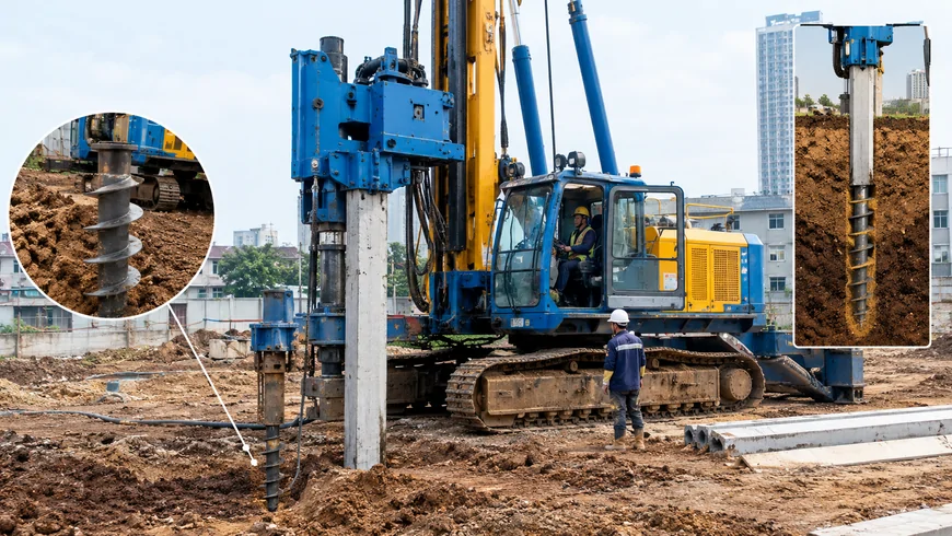 Thi công ép cọc neo