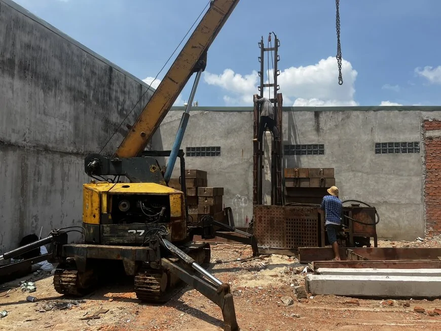 Hướng dẫn cách định vị tim cọc khi thi công ép cọc