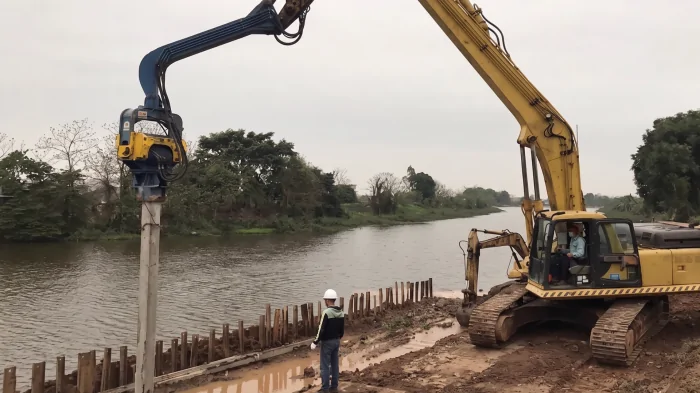 Ép Cọc Bê Tông Trên Nền Đất San Lấp